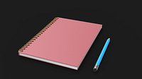 notebook with pencil 3D model