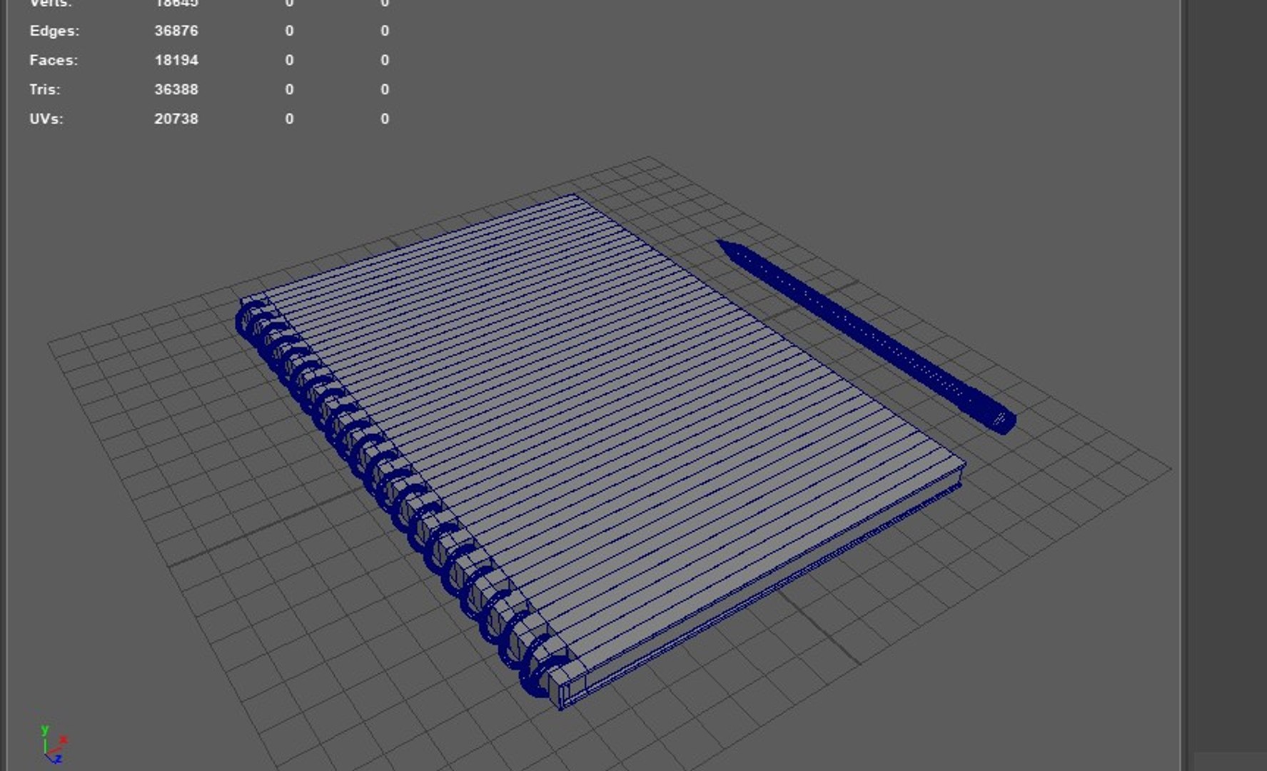 Notebook With Pencil 3D Model Model - TurboSquid 2380339