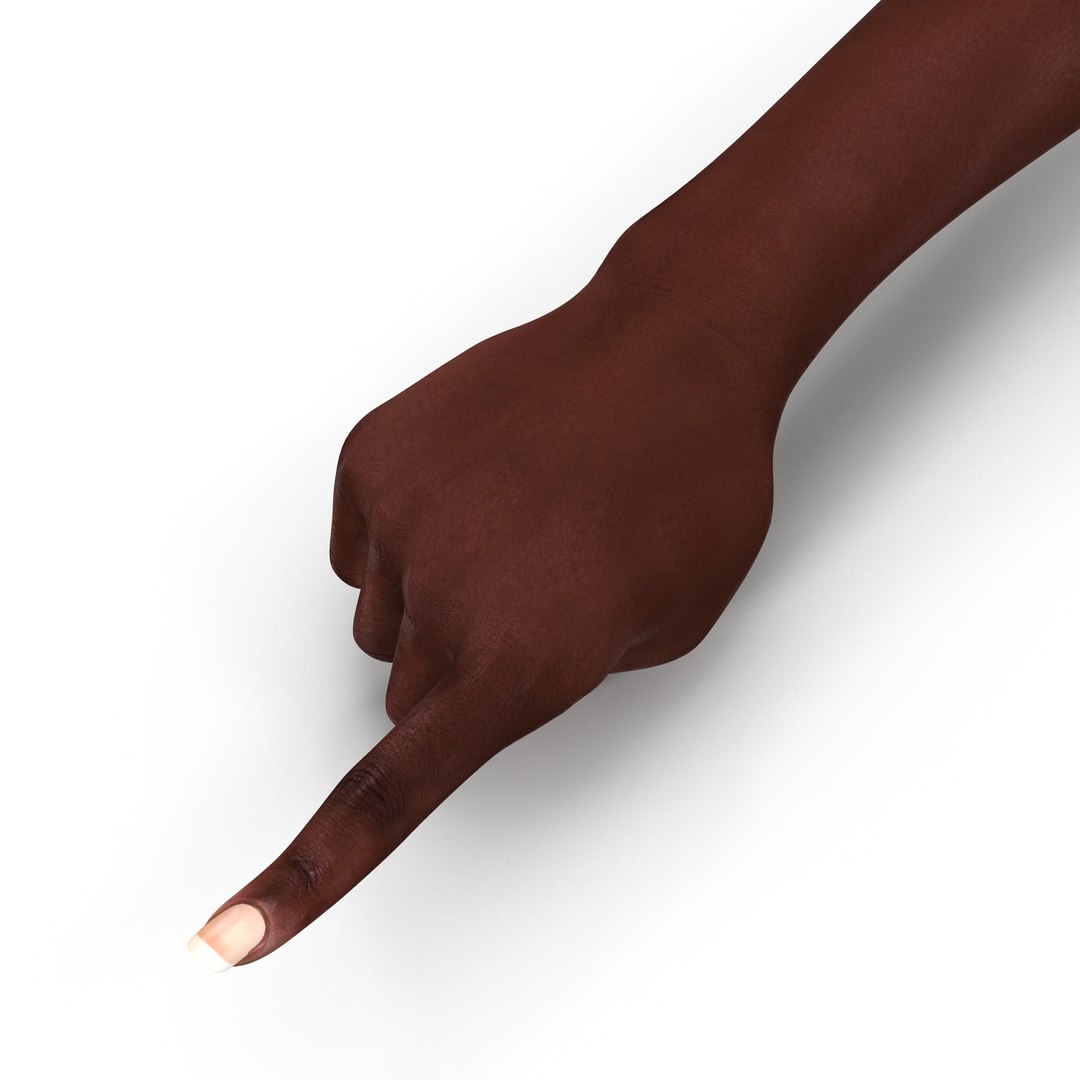 Female Hand African American 2 Pose 5 3D Model 3D model preview