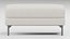Cream Upholstered Ottoman Rounded Edge Metal Legs