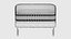 Cream Upholstered Ottoman Rounded Edge Metal Legs