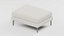 Cream Upholstered Ottoman Rounded Edge Metal Legs