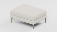 Cream Upholstered Ottoman Rounded Edge Metal Legs