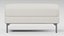 Cream Upholstered Ottoman Rounded Edge Metal Legs