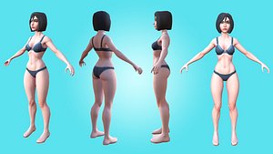 Bianca - Female Base Mesh - Cartoon Character 3D model