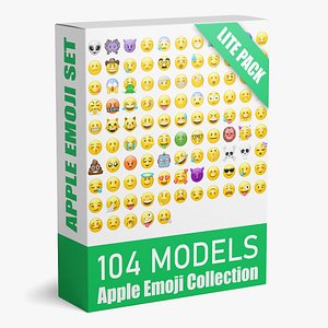 3D 104 Apple Emoji Collection model