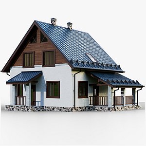 3D gameready house 4 type model