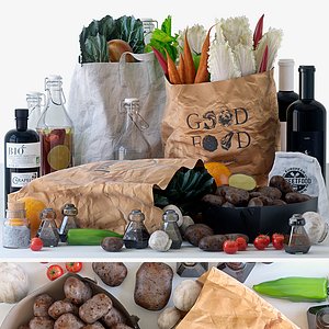 3D vegetables potatoes