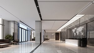 3D office lobby interior