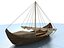 vela de barco de baixo poli fora