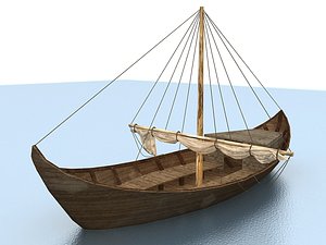 old boat sail 3d model