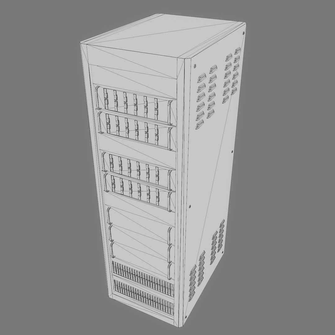 3d Model Of Server Asset Polys