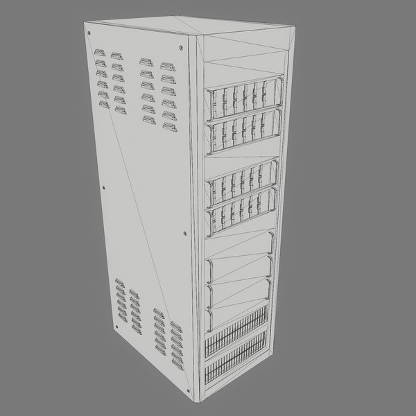 3d model of server asset polys