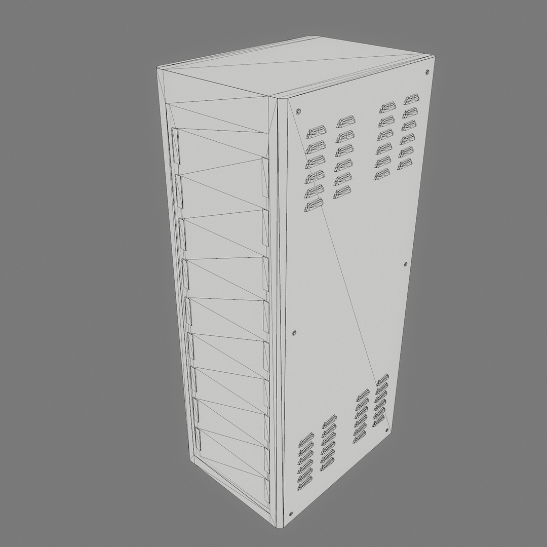 3d model of server asset polys