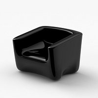Modern black glossy sofa