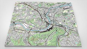 Cityscape Liege Belgium 3D