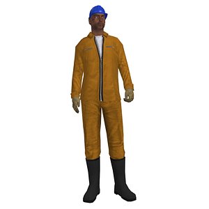 3d max rigged worker man