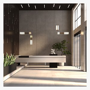 3D reception desk model