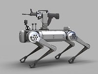 Military Robot Dog With Gun 01