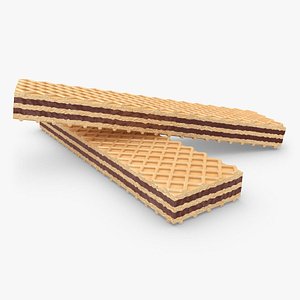 realistic wafer cookie chocolate 3d obj