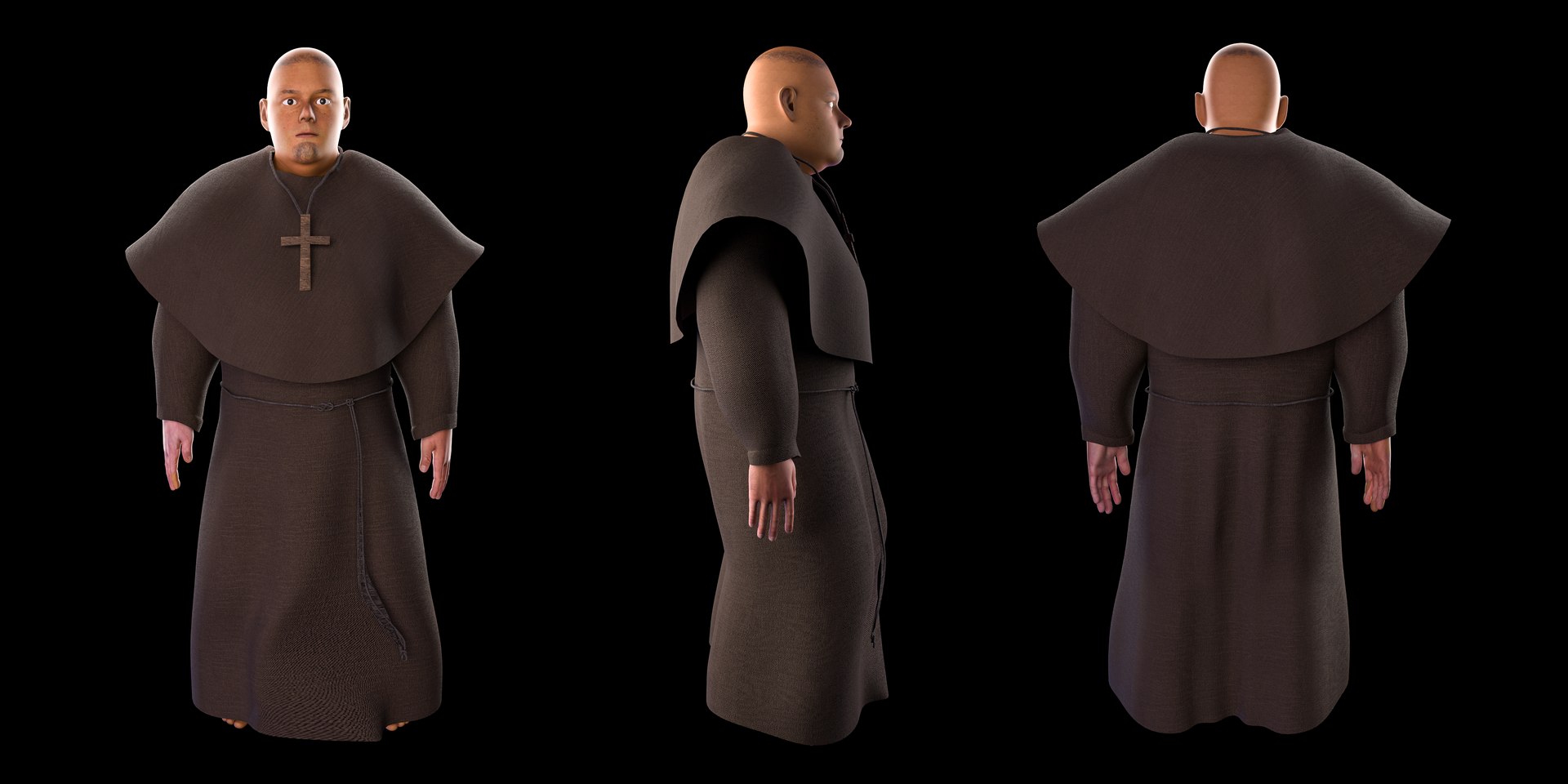 Monk 3D Model - TurboSquid 1963515