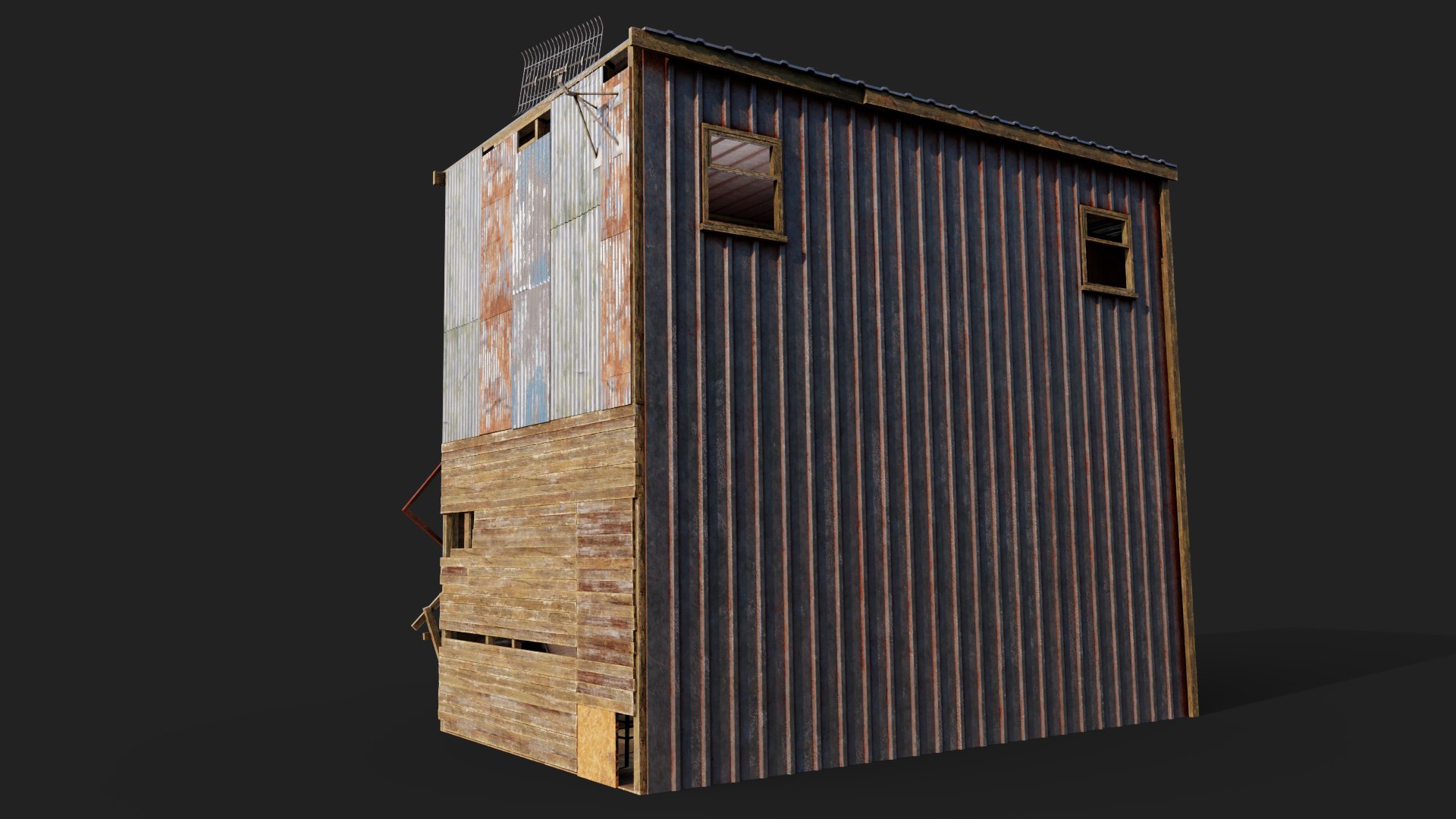 Upstairs Shack Collection 3D model https://p.turbosquid.com/ts-thumb/cd/HAaMY2/CE/render04b/png/1624380747/1920x1080/fit_q87/a32aea027ae53f50ea671abe9749009ed7b00bf7/render04b.jpg
