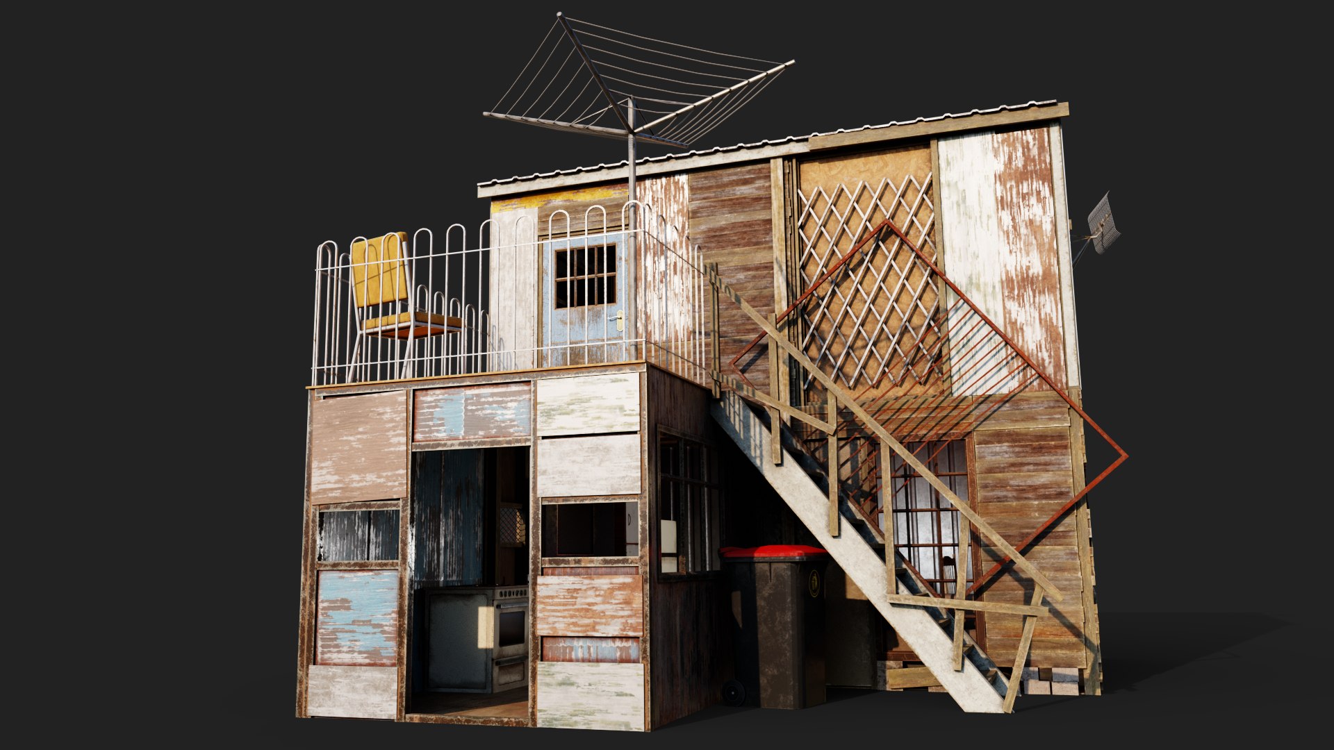 Upstairs Shack Collection 3D model https://p.turbosquid.com/ts-thumb/cd/HAaMY2/Ha/render02b/png/1624380749/1920x1080/fit_q87/74038196d0d4e97601cbb8e6f4fd8ab97febc3c8/render02b.jpg