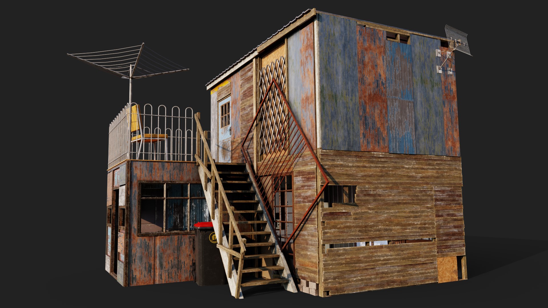 Upstairs Shack Collection 3D model https://p.turbosquid.com/ts-thumb/cd/HAaMY2/VY/render03b/png/1624380767/1920x1080/fit_q87/3bc29d702b0c3054ed8cf79849d9fdf9a03f244e/render03b.jpg