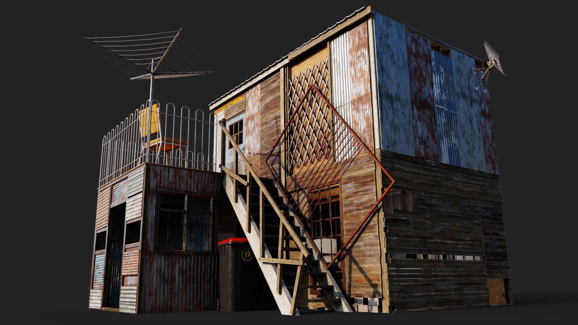 Upstairs Shack Collection 3D model https://p.turbosquid.com/ts-thumb/cd/HAaMY2/js/render08b/png/1624380768/1920x1080/fit_q87/1cbc3c41344c5dc9d2aba5d1f3a7837dcfb767b0/render08b.jpg