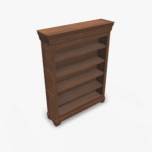 Old Bookshelf Low-poly PBR 3D model