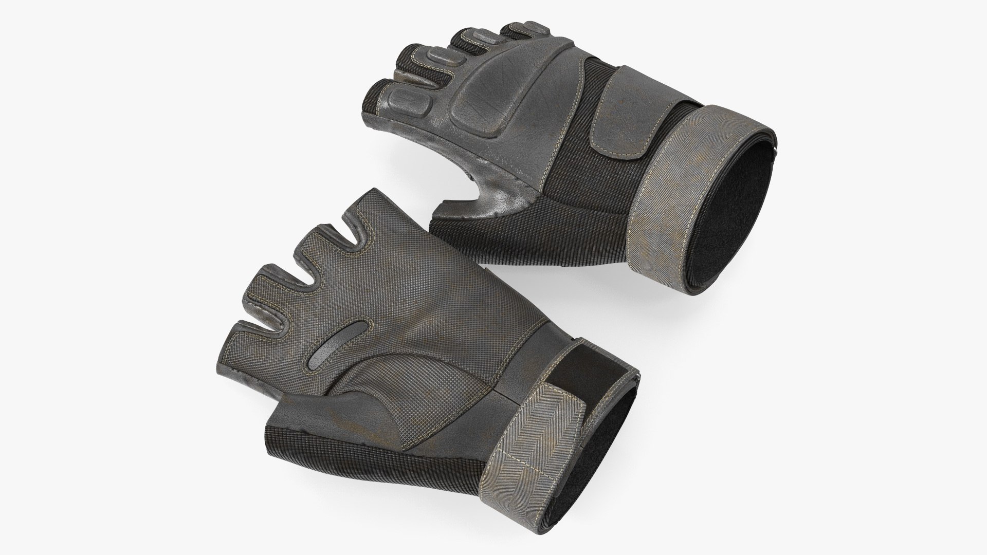 Tactical Half Finger Gloves 3D model preview