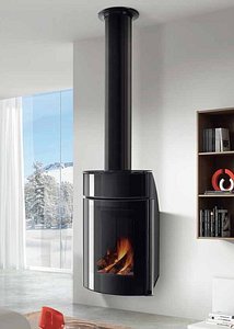 3d model wall wood stove