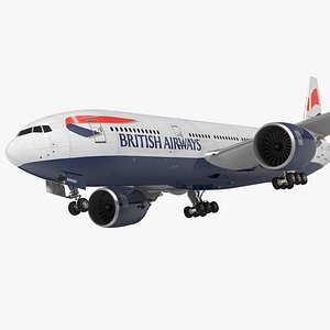 Boeing 777 200ER British Airways 3D Model