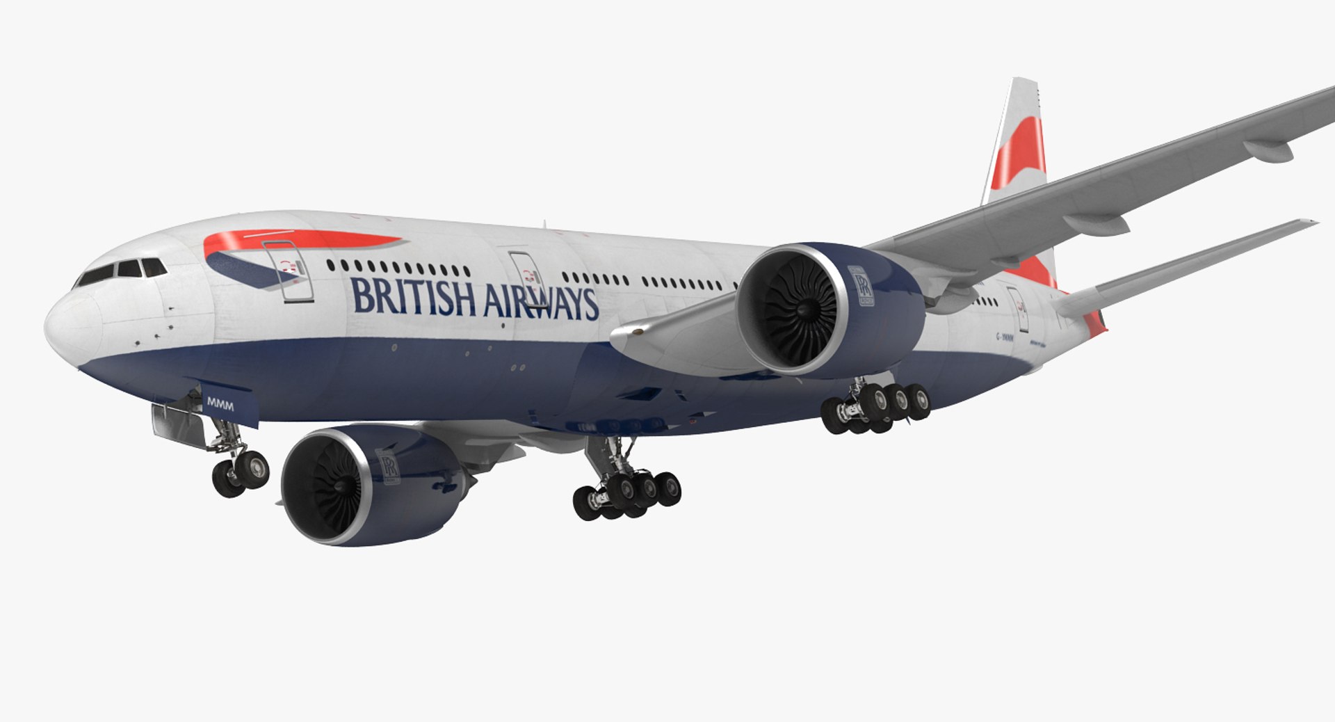 Boeing 777 200ER British Airways 3D Model 3D model preview
