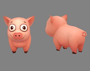 Cartoon piggy 3D model