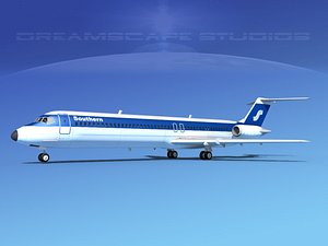 3d model turbines dc-9-50 douglas dc-9 aircraft
