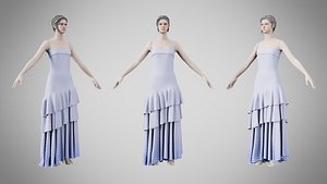 Dress 39 Periwinkle 3D model