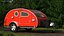 3D Vistabule Teardrop Camping Trailer Red Rigged model