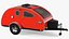 3D Vistabule Teardrop Camping Trailer Red Rigged model