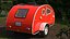 3D Vistabule Teardrop Camping Trailer Red Rigged model