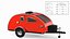 3D Vistabule Teardrop Camping Trailer Red Rigged model