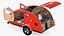 3D Vistabule Teardrop Camping Trailer Red Rigged model