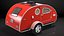 3D Vistabule Teardrop Camping Trailer Red Rigged model