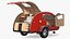 3D Vistabule Teardrop Camping Trailer Red Rigged model