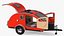 3D Vistabule Teardrop Camping Trailer Red Rigged model