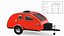 3D Vistabule Teardrop Camping Trailer Red Rigged model