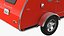 3D Vistabule Teardrop Camping Trailer Red Rigged model