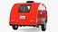 3D Vistabule Teardrop Camping Trailer Red Rigged model
