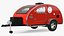 3D Vistabule Teardrop Camping Trailer Red Rigged model
