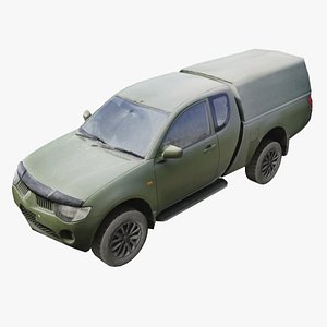 Mitsubishi L200 pickup truck vehicle military lowpoly